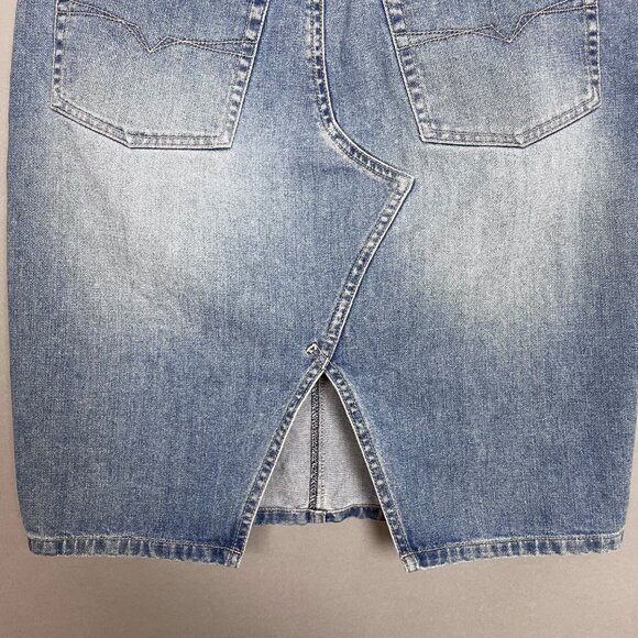 Vintage Y2K Guess Denim Skirt Medium Wash Women Jean Mini Cotton Classic Blue - Picture 8 of 11